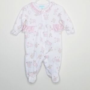 Vintage Babygro Kitten Leaves Lace Sleeper 6-9m